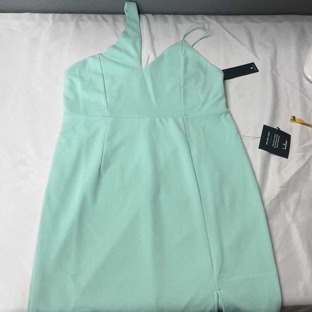 Lulus Mint Green Bodycon Mini Dress Cocktail Party Event Asymmetric Strap Size L